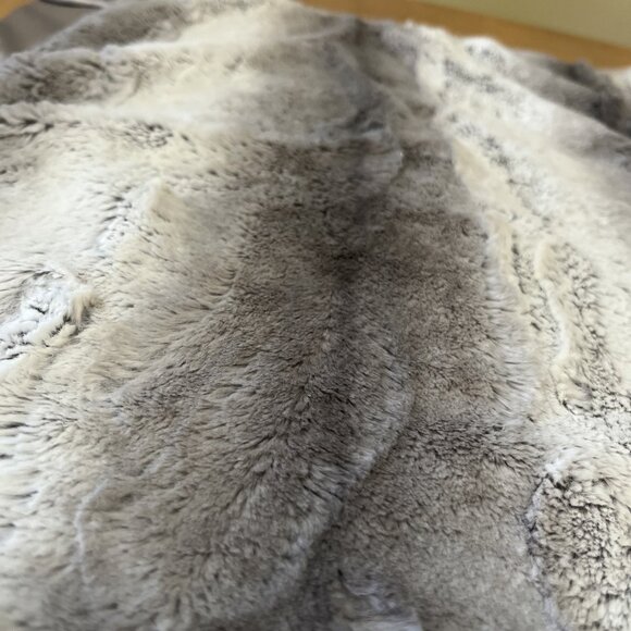 Little Yellow Chick Baby Infant Blanket Gray Faux Fur Satin Ruffle 22x22inch - Picture 10 of 10